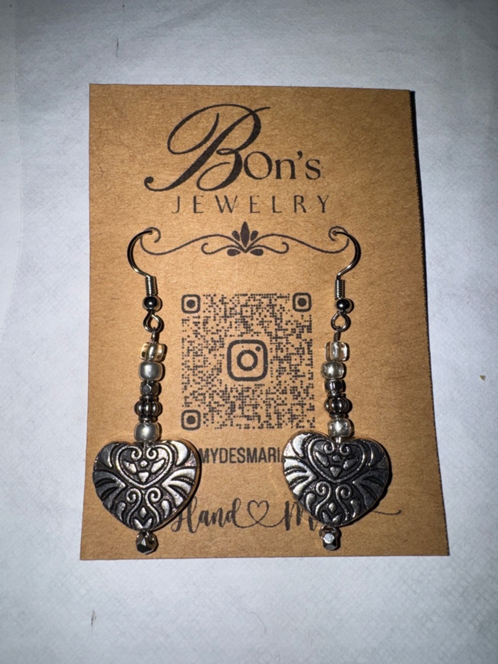 Silver-Tone Decorative Drop Earrings